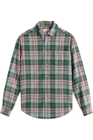 Portuguese Flannel Skjorte, Herre, Flerfarvet, S, Bomuld, Grøn Olissipo Skjorte med Lange Ærmer
