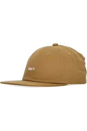 Obey Tilbehør, unisex, Brun, ONE SIZE, Bomuld, Flad skyggehue i fed twill strop