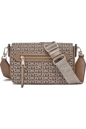 DKNY Taske, Dame, Brun, ONE SIZE, Uld, Ikonisk Crossbody Taske med Justerbar Rem