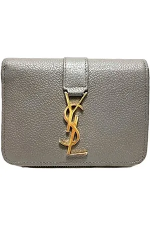 Saint Laurent Pre-owned, Dame, Grå, ONE SIZE, Pre-owned Laeder punge
