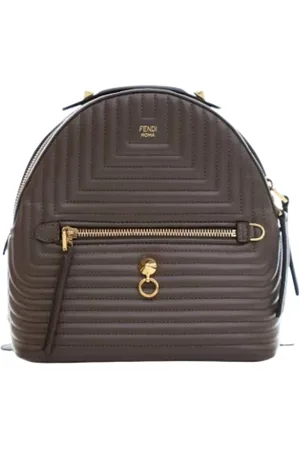Fendi Pre-owned, Dame, Brun, ONE SIZE, Uld, Pre-owned Laeder fendi-tasker