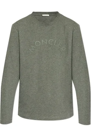 Moncler Top, Herre, Grå, 2XL, Bomuld, T-shirt med logo