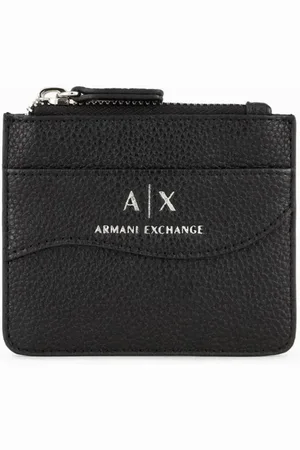 Armani Exchange Tilbehør, Herre, Sort, ONE SIZE, Polyester, Fladt kortindehaver med lynlås til kvinder og mænd