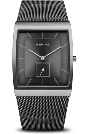 Bering Tilbehør, Herre, Grå, ONE SIZE, Herreur Milanese Armbånd Rustfrit Stål Safirglas 41mm Grå 16033-377