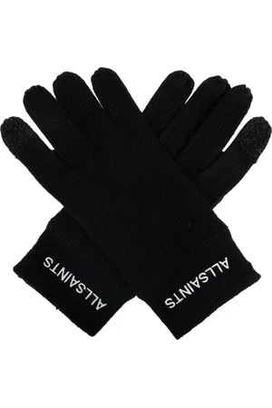AllSaints Tilbehør, Dame, Sort, ONE SIZE, Uld, Logo handsker