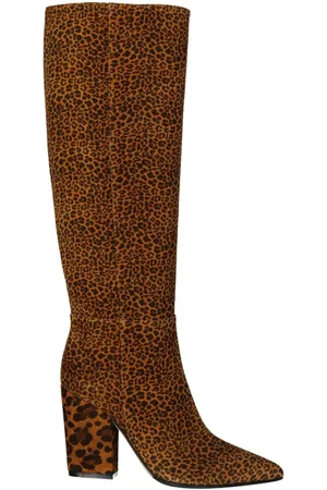Sergio Rossi Sko, Dame, Brun, 36 EU, Læder, Brun Ankelstøvler Leopard-Print Læder