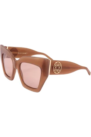 Elie saab Tilbehør, Dame, Brun, 53 MM, Brun Transparent Acetat Solbriller