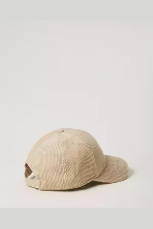 Twin-Set Tilbehør, unisex, , ONE SIZE, Bomuld, Fløjl Baseball Cap med Oval T Broderi