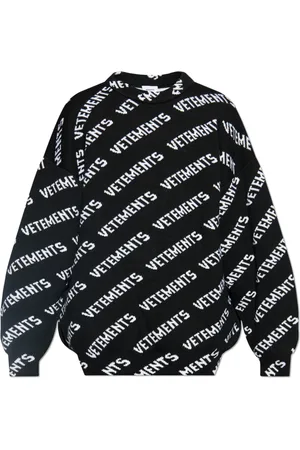 Vetements Strik, Herre, Sort, M, Uld, Sweater med monogram