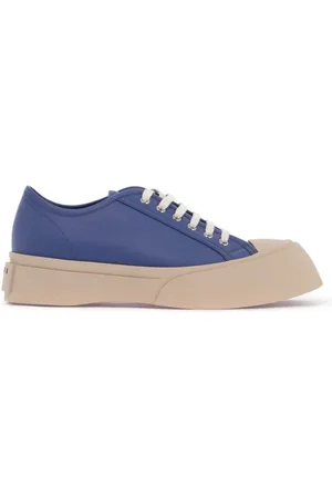 Marni Sko, Herre, Blå, 42 EU, Uld, Stilfulde Læder Pablo Sneakers