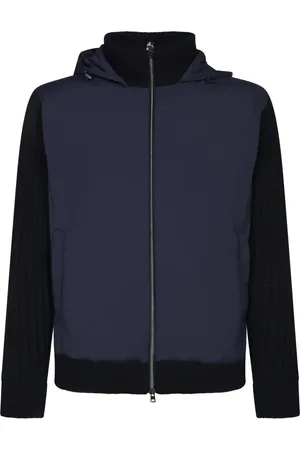 HERNO Jakke, Herre, Blå, 2XL, Uld, Blå Sweater Aw24