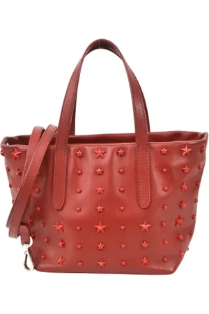 Jimmy Choo Pre-owned, Dame, Rød, ONE SIZE, Uld, Pre-owned Laeder totes