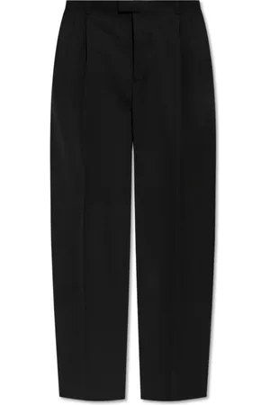 Bottega Veneta Bukser, Herre, Sort, XL, Uld, Uldbukser med pressefold