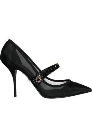 Dolce & Gabbana Sko, Dame, Sort, 39 EU, Læder, Krystalhæl Mary Jane Pumps