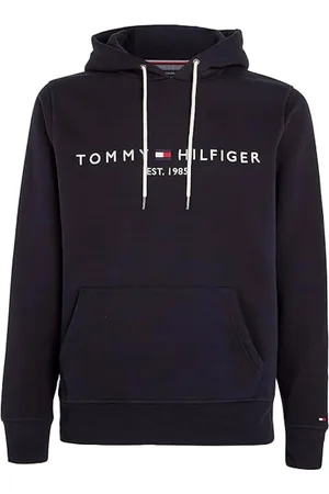 Tommy Hilfiger Sweathshirts & Hoodies, Herre, Blå, S, Bomuld, Blå Hættetrøje Regular Fit