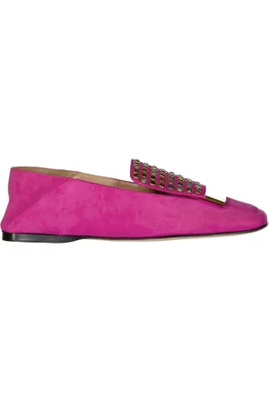 Sergio Rossi Sko, Dame, Lyserød, 35 EU, Læder, Rosa Læder Loafers Krystal Detalje