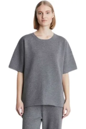 Heartmade Top, Dame, Grå, XS, Bomuld, Moderne Strikbluse med Box Fit