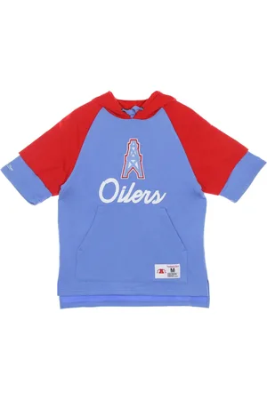 Mitchell & Ness Sweathshirts & Hoodies, Herre, Blå, S, Bomuld, Houston Oilers Kortærmet Hættetrøje Lyseblå
