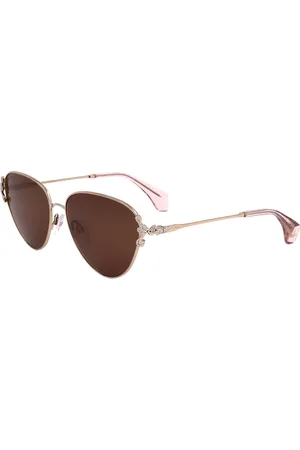 Vivienne Westwood Tilbehør, Dame, Gul, 57 MM, Uld, Guld Metal Dame Solbriller Vw7017