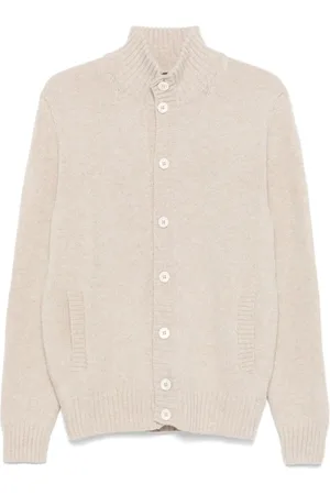 ZANONE Strik, Herre, , XL, Ivory Cardigan Sweaters Tunge Knapper