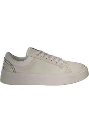 GCDS Sko, Herre, Hvid, 40 EU, Læder, Hvid læder sneaker med gråt indlæg