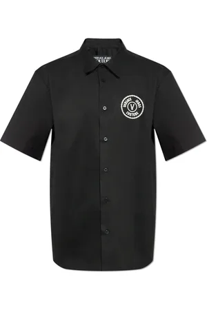 VERSACE Skjorte, Herre, Sort, L, Bomuld, Kortærmet skjorte