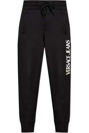 VERSACE Bukser, Herre, Sort, XL, Bomuld, Sweatpants med logo