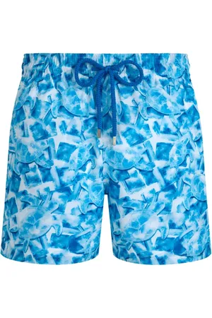 Vilebrequin Badetøj, Herre, Blå, 2XL, Uld, Ultralyse og pakbar Iced Turtles badeshorts til mænd