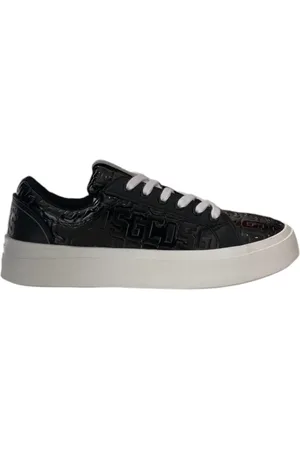 GCDS Sko, Herre, Sort, 40 EU, Læder, Sort Monogram Sneaker med Logo Detalje