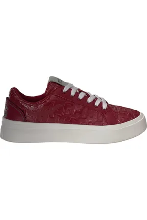 GCDS Sko, Dame, Rød, 45 EU, Læder, Bordeaux Monogram Sneaker med Logo