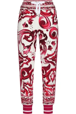 Dolce & Gabbana Bukser, Dame, Flerfarvet, S, Rayon, Majolica Print Track Pants