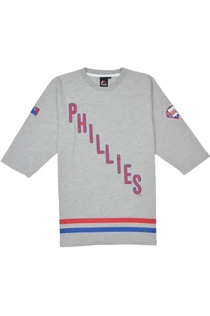 Majestic Top, Herre, Grå, L, Philadelphia Phillies 3/4 Ærme T-shirt