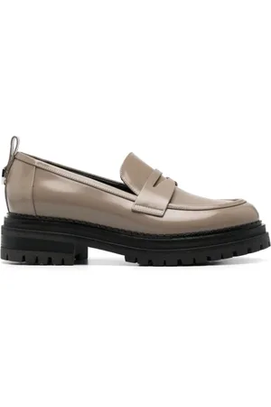 Sergio Rossi Sko, Dame, Brun, 35 EU, Læder, Taupe Kalv Læder Tyk Sål Sandaler