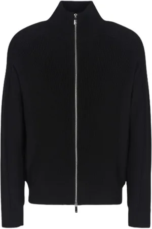 Armani Exchange Strik, Herre, Sort, M, Uld, Sorte Sweaters til Stilfuldt Look