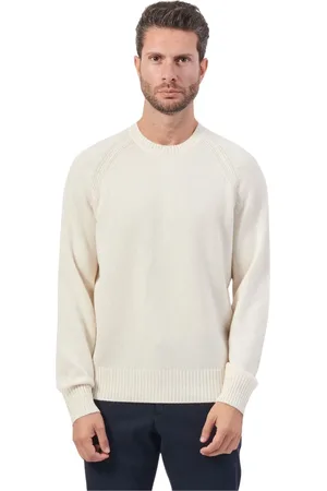 HUGO BOSS Strik, Herre, Hvid, XL, Cashmere, Hvid Cashmere Sweater Regular Fit