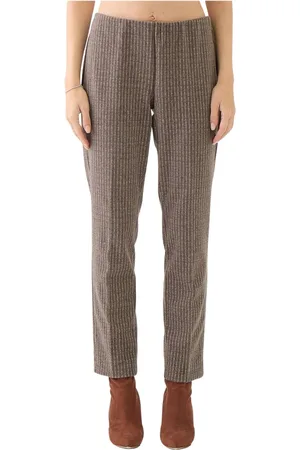 LE TRICOT PERUGIA Bukser, Dame, Brun, XL, Polyester, Brun Pinstriped Cigaretbukser