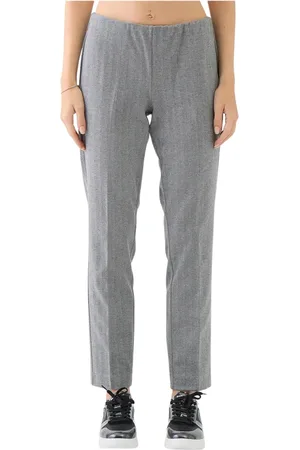 LE TRICOT PERUGIA Bukser, Dame, Grå, XL, Polyester, Grå Cigaretbukser Elastisk Talje