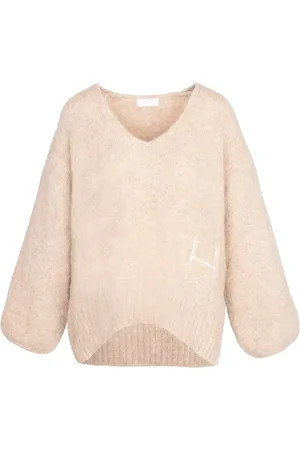 Hest Strik, Dame, , M, Uld, Oversized V-hals Sweater