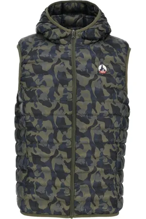 Jott Jakke, Herre, Grøn, 4XL, Camouflage Ærmeløs Puffer Jakke