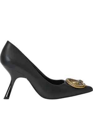 Roberto Cavalli Sko, Dame, Sort, 37 EU, Læder, Læder slange logo pumps
