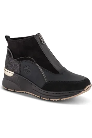 Rieker Sko, Dame, Sort, 37 EU, Uld, Komfortabel High Sneaker med Antistress Teknologi