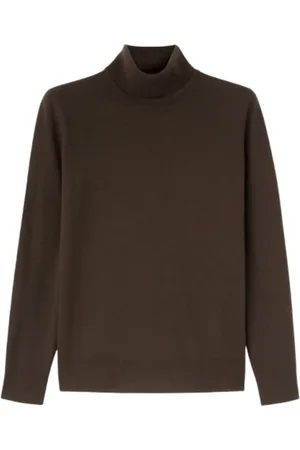 Loro Piana Strik, Herre, Brun, 2XL, Cashmere, Chokoladebrun Cashmere Turtleneck Sweater