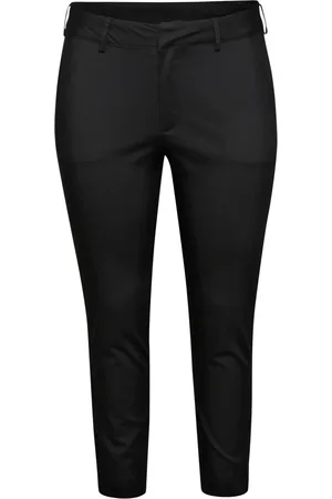 Kaffe Bukser, Dame, Sort, 7XL, Uld, Sort Dyb Chino Bukser