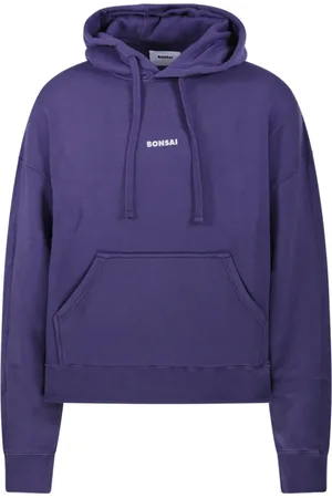 BONSAI Sweathshirts & Hoodies, Herre, Lilla, M, Bomuld, Klassisk Box Logo Hættetrøje Sweatshirt