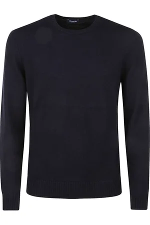 DRUMOHR Strik, Herre, Blå, 3XL, Klassiske Girocollo Sweaters