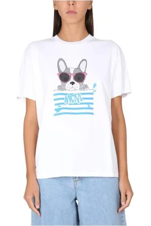 MCM Top, Herre, Hvid, M, Bomuld, Afslappet Bomuld T-shirt