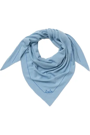 LALA BERLIN Tilbehør, Dame, Blå, ONE SIZE, Cashmere, Kashmir Trekantet Solid Tørklæde Atlanterhavet