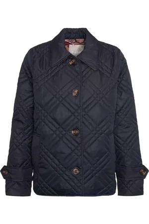 Barbour Jakke, Dame, Blå, S, Uld, Quiltet jakke med nyt ternet detalje