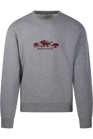Maison Kitsuné Strik, Herre, Grå, XL, Bomuld, Fox Comfort Sweatshirt