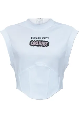 VERSACE Top, Dame, Hvid, S, Ærmeløs top